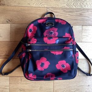 Kate Spade Wilson Road Bradley poppy floral backpack book bag